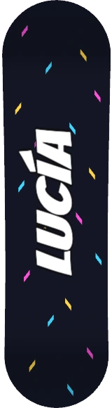 Diseño de skate «Nombre · Confeti»: Texto