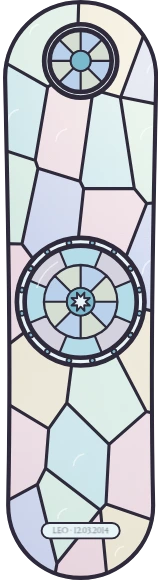 Diseño de skate «Vitrall · Rosassa pastel»: Arte generativo, Edición única, Vidriera, Pastel, Mosaico, Geométrico