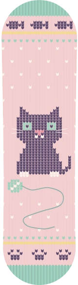 Diseño de skate «Gatos · Jersey de punto con gato»: Mascotas, Gato, Regalo, Tejido de punto, Animales, Peces
