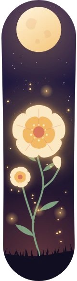 Diseño de skate «Día de la Madre · Flor de luna»: Día de la Madre, Familia, Regalo, Flores, Luna, Noche
