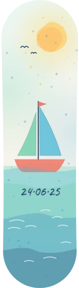 Diseño de skate «Bebé · Velero en acuarela»: Bebé, Nacimiento, Niños, Regalo, Barco, Mar