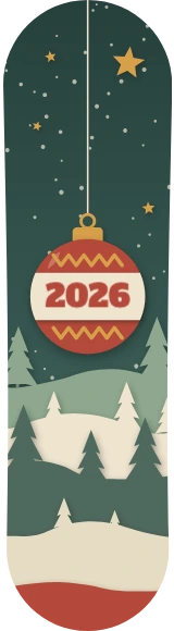 Diseño de skate «Navidad · Bola de papel recortado»: Navidad, Invierno, Regalo, Papel recortado, Pino, Nieve