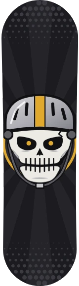 Diseño de skate «Calaveras · Casco de bowl»: Calaveras, Skate, Deporte, Ilustración, Oscuro, Trama de puntos