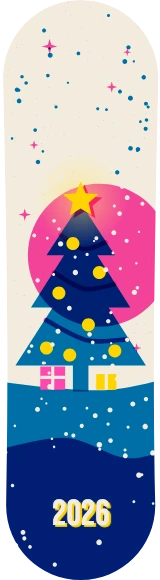 Diseño de skate «Navidad · Abeto risográfico»: Navidad, Invierno, Regalo, Árbol de Navidad, Risografía, Nieve