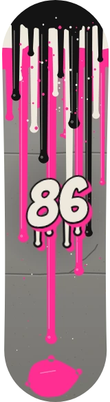 Diseño de skate «Graffiti · Pintura que chorrea»: Graffiti, Números, Tipográfico, Punk, Ciudad, Old school