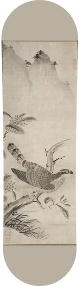 Diseño de skate «Arte japonés · Halcón en la rama»: Arte clásico, Arte japonés, Dominio público, Museo, Pájaros, Águila