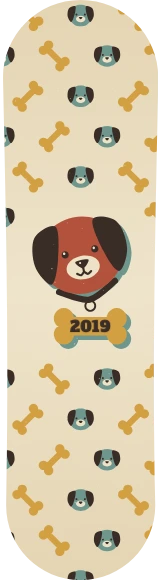 Diseño de skate «Perros · Papel de regalo con beagle»: Mascotas, Perro, Regalo, Animales, Patrón, Números