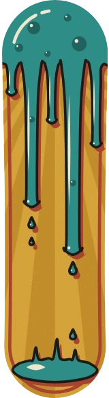 Diseño de skate «Old school · Slime tóxico»: Old school, Ilustración, Retro, Cómic, Divertido, Rayas