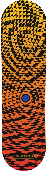 Diseño de skate «Ondas · Interferencia de gotas»: Arte generativo, Edición única, Abstracto, Círculos, Patrón, Degradado