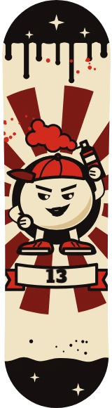 Diseño de skate «Graffiti · Blob b-boy con spray»: Graffiti, Ilustración, Cómic, Old school, Números, Retro