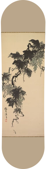 Diseño de skate «Arte japonés · Uvas»: Arte clásico, Arte japonés, Dominio público, Museo, Hojas, Plantas