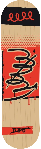 Diseño de skate «Graffiti · Bucles sobre bloques»: Graffiti, Abstracto, Trama de puntos, Líneas, Punk, Tejido de punto