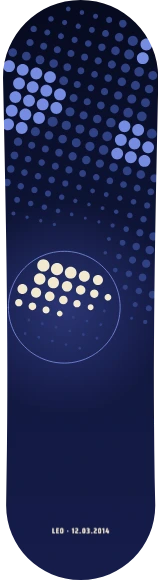 Diseño de skate «Semitono nocturno · Luna de puntos»: Arte generativo, Edición única, Luna, Trama de puntos, Noche, Tejido de punto