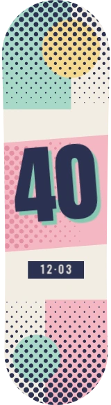 Diseño de skate «Cumpleaños · Cartel de tramas pastel»: Cumpleaños, Regalo, Números, Tipográfico, Trama de puntos, Pastel
