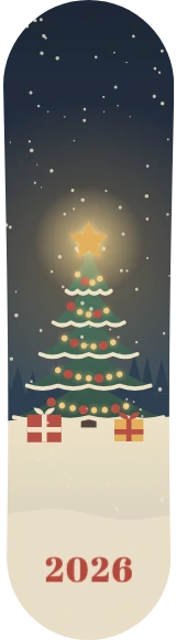 Diseño de skate «Navidad · Abeto bajo la estrella»: Navidad, Invierno, Regalo, Árbol de Navidad, Nieve, Noche