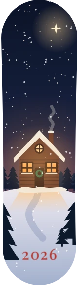 Diseño de skate «Navidad · Cabaña en la noche nevada»: Navidad, Invierno, Regalo, Casa, Nieve, Noche