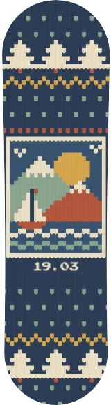 Diseño de skate «Día del Padre · Jersey de montaña y mar»: Día del Padre, Familia, Regalo, Tejido de punto, Montañas, Mar