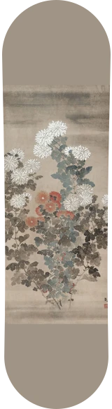 Diseño de skate «Arte japonés · Crisantemos»: Arte clásico, Arte japonés, Dominio público, Museo, Flores, Plantas