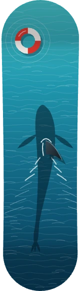 Diseño de skate «Aleta»: Animales, Mar, Peces, Naturaleza, Minimal