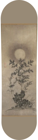 Diseño de skate «Arte japonés · Bambú a la luz de la luna»: Arte clásico, Arte japonés, Dominio público, Museo, Bambú, Luna
