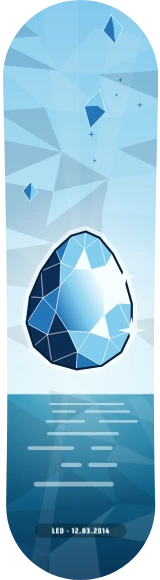 Diseño de skate «Generativa · Gema de mar y cielo»: Arte generativo, Edición única, Geométrico, Mar, Cielo, Estrellas