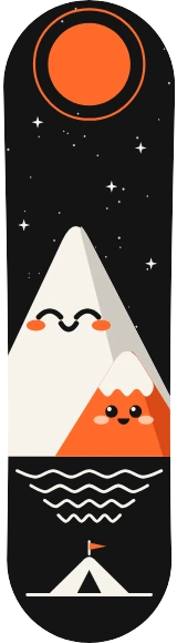 Diseño de skate «Día del padre · Montañas de la mano»: Día del Padre, Familia, Regalo, Montañas, Kawaii, Sol