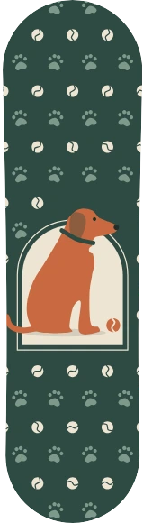 Diseño de skate «Perros · Papel de regalo con ventana»: Mascotas, Perro, Regalo, Animales, Patrón, Balón