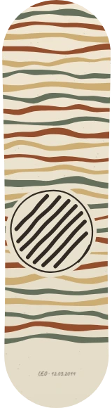 Diseño de skate «Edición de uno · Rayas a mano»: Arte generativo, Edición única, Rayas, Abstracto, Líneas, Sol