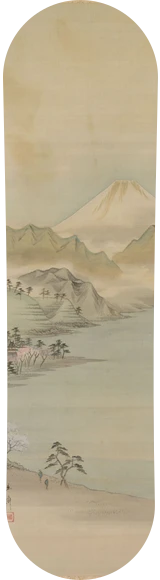 Diseño de skate «Arte japonés · Hiroshige, el lago Suwa»: Arte clásico, Arte japonés, Dominio público, Museo, Montañas, Lago