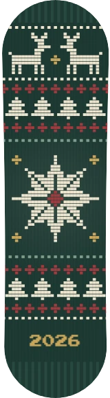 Diseño de skate «Navidad · Jersey de estrella nórdica»: Navidad, Invierno, Regalo, Reno, Copos de nieve, Árbol de Navidad
