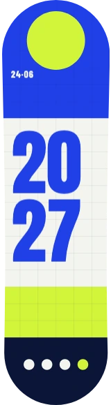 Diseño de skate «Graduación · Cartel suizo 2027»: Graduación, Regalo, Números, Tipográfico, Geométrico, Círculos
