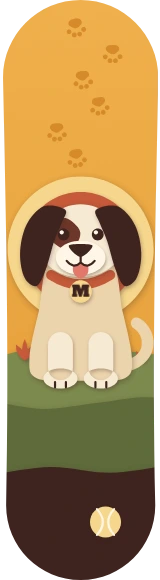 Diseño de skate «Perros · Mi perro en papel recortado»: Mascotas, Perro, Regalo, Animales, Papel recortado, Ilustración