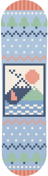 Diseño de skate «Día del Padre · Jersey de monte y mar»: Día del Padre, Familia, Regalo, Tejido de punto, Montañas, Sol