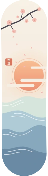 Diseño de skate «Día de la Madre · Sol sobre las olas»: Día de la Madre, Familia, Regalo, Sol, Olas, Cerezo en flor