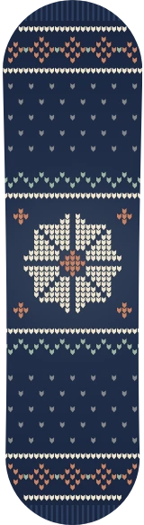 Diseño de skate «Amigo invisible · Jersey nórdico»: Regalo, Tejido de punto, Patrón, Copos de nieve, Nieve, Arte popular